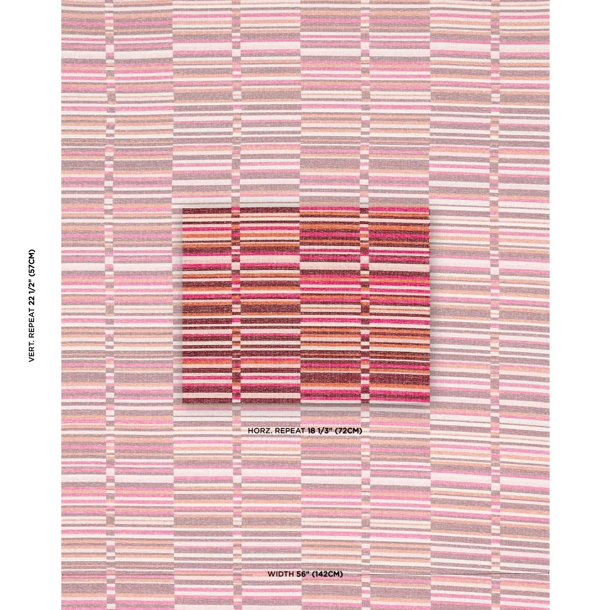 Schumacher 82012 Tierra Stripe Berry fabric swatch