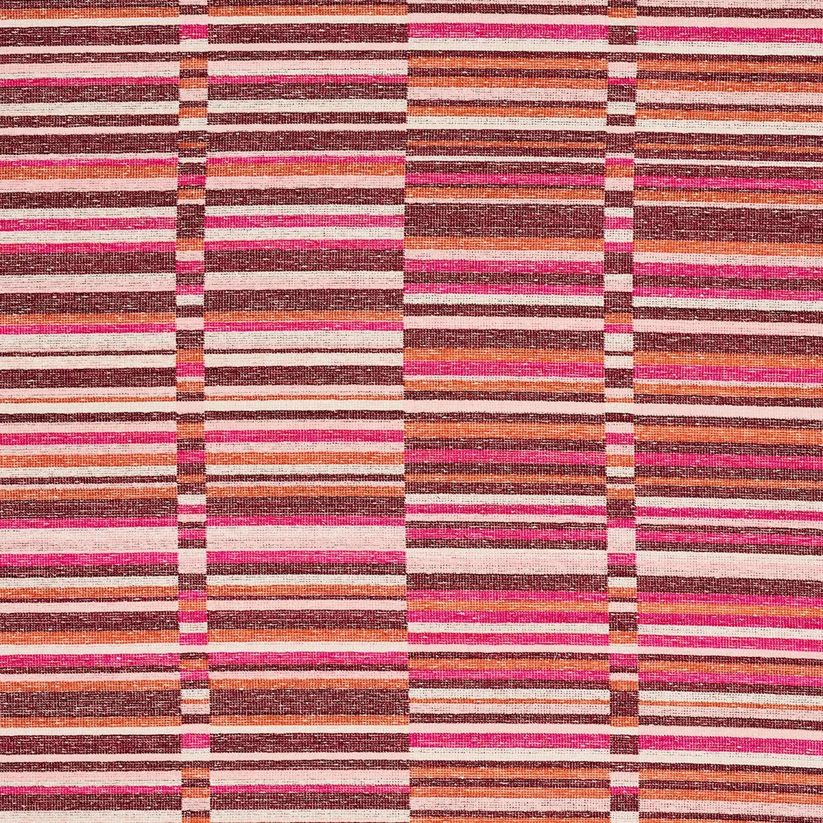 Schumacher 82012 Tierra Stripe Berry fabric swatch