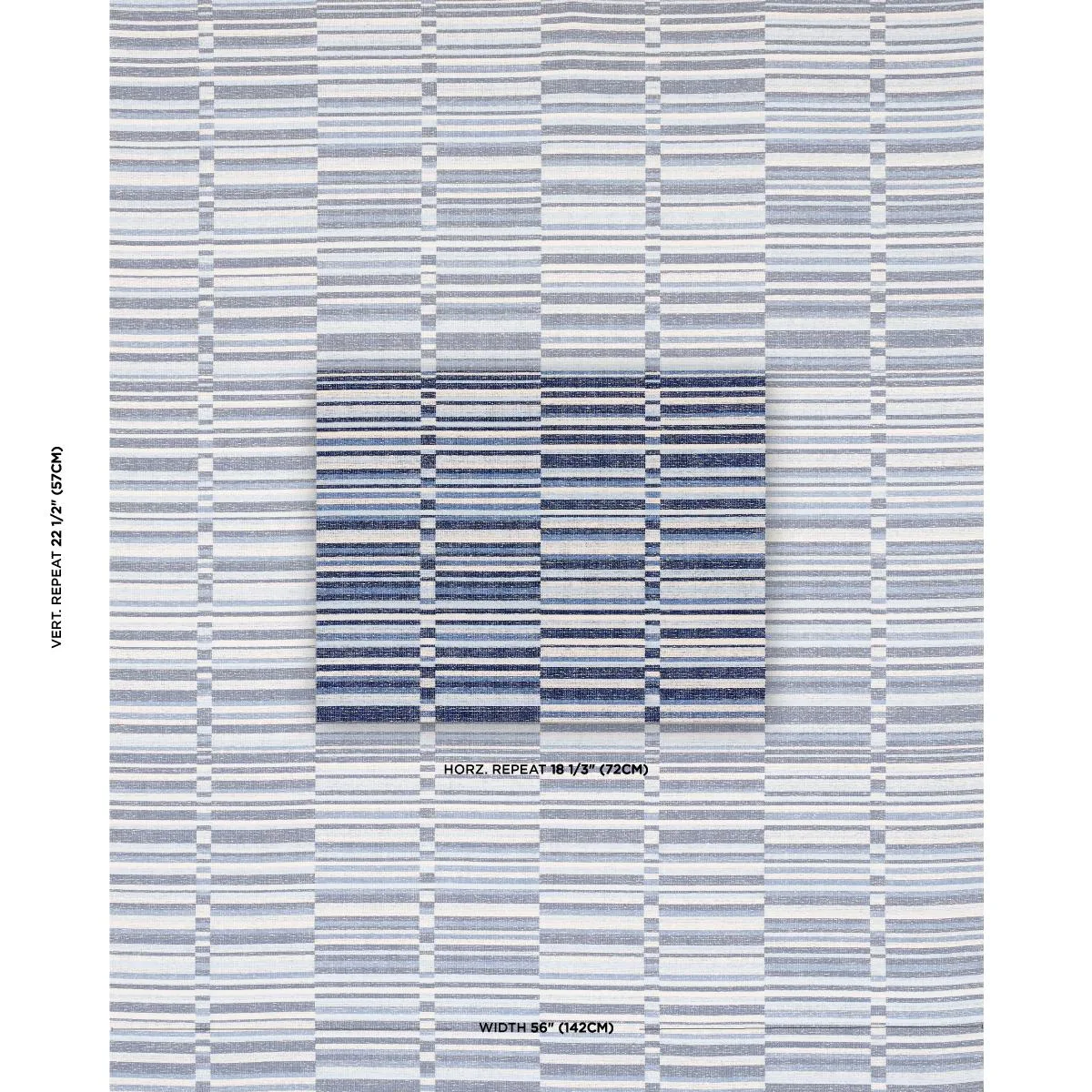 Schumacher 82010 Tierra Stripe Blue fabric swatch