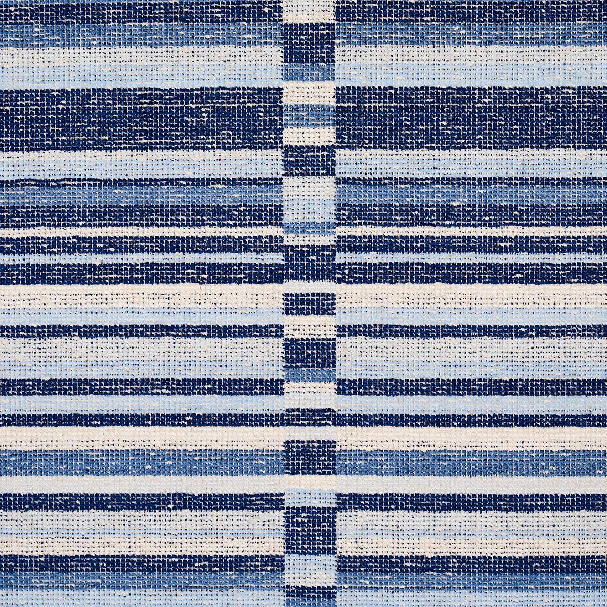 Schumacher 82010 Tierra Stripe Blue fabric swatch