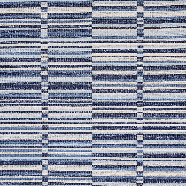 Schumacher 82010 Tierra Stripe Blue fabric swatch