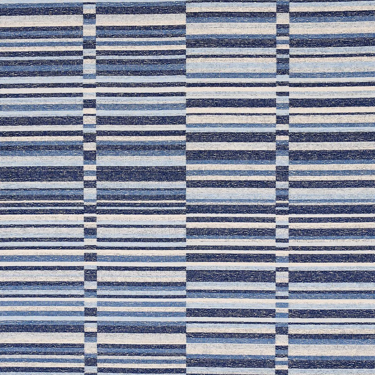 Schumacher 82010 Tierra Stripe Blue fabric swatch