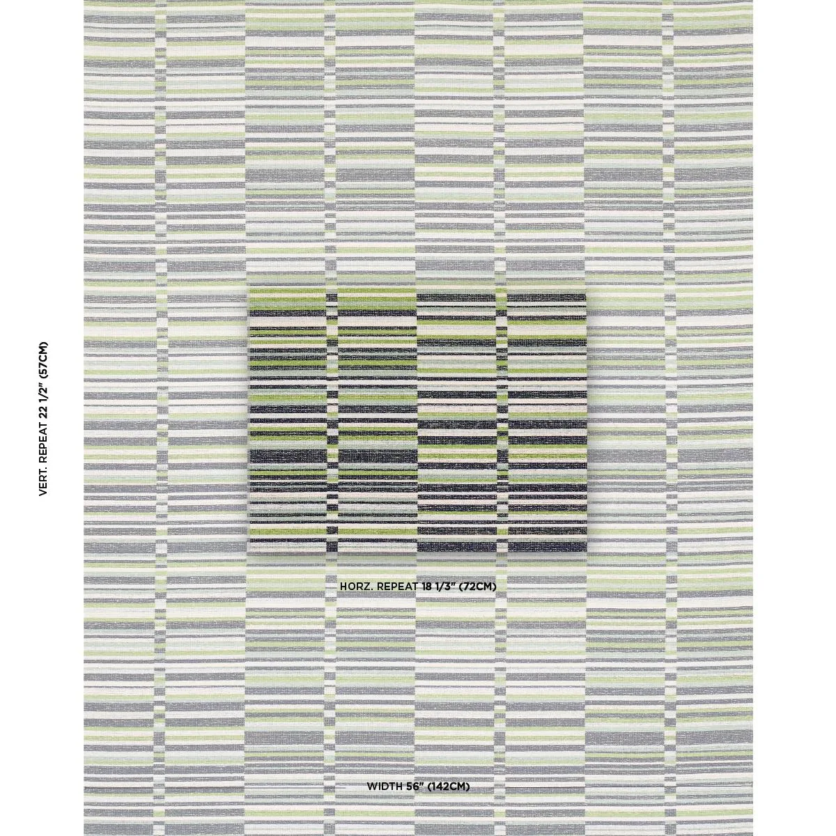 Schumacher 82011 Tierra Stripe Green & Blue fabric swatch