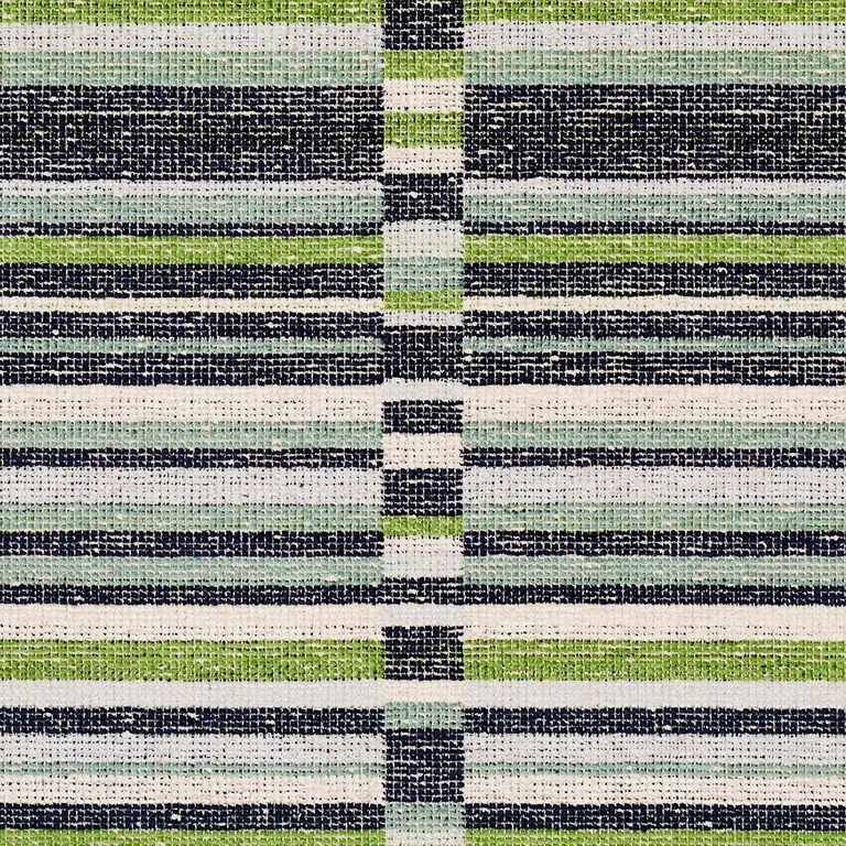 Schumacher 82011 Tierra Stripe Green & Blue fabric swatch