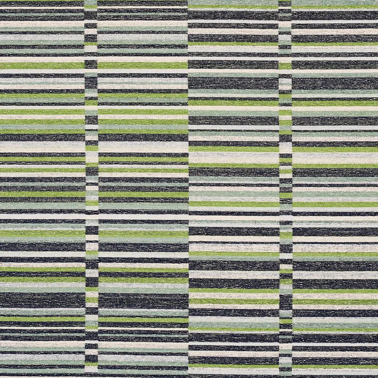 Schumacher 82011 Tierra Stripe Green & Blue fabric swatch