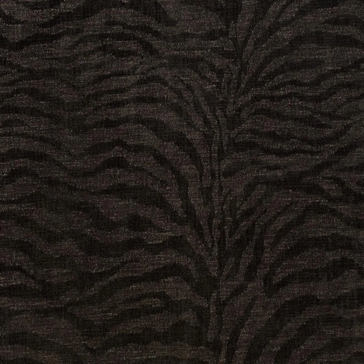 Schumacher 70512 Tiger Chenille Charcoal fabric swatch