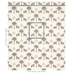 Schumacher 179930 Tiger Palm Cocoa fabric swatch