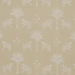 Schumacher 182842 Tiger Palm Silhouette Outdoor Mistral Sand fabric swatch