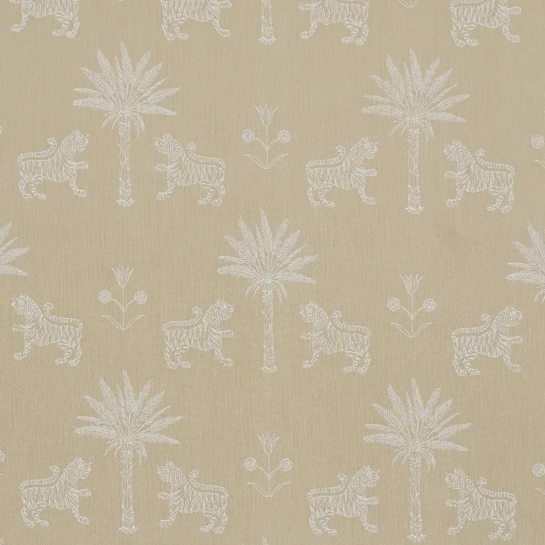 Schumacher 182842 Tiger Palm Silhouette Outdoor Mistral Sand fabric swatch