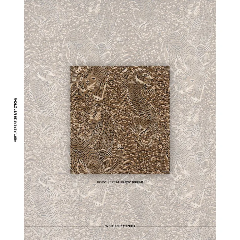 Schumacher 84831 Tigress Velvet Champagne fabric swatch