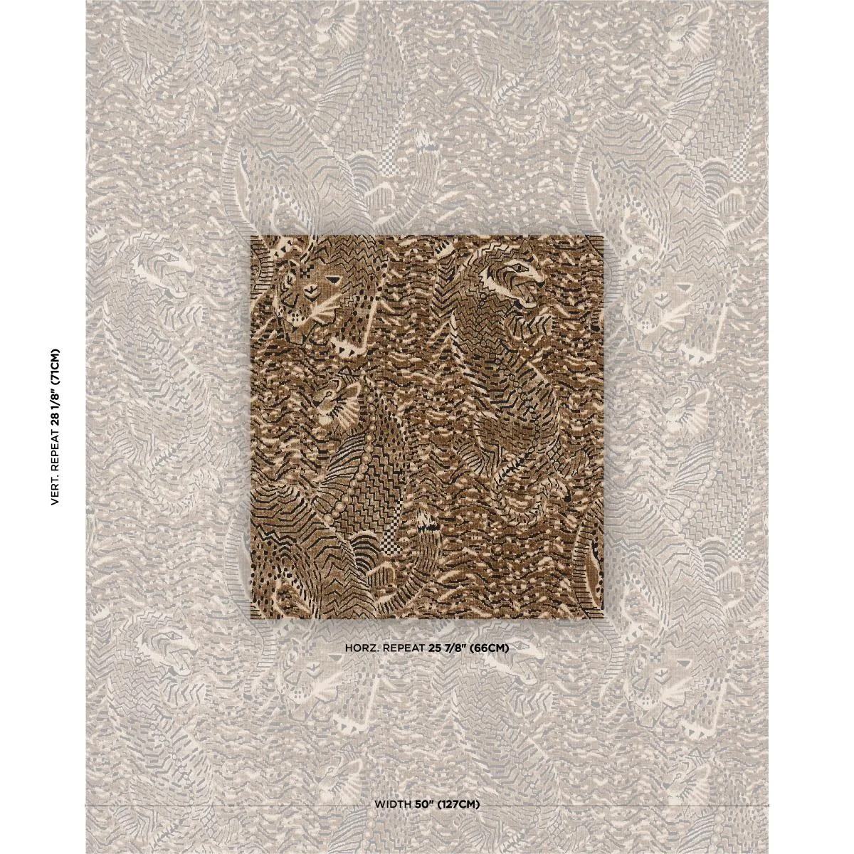 Schumacher 84831 Tigress Velvet Champagne fabric swatch