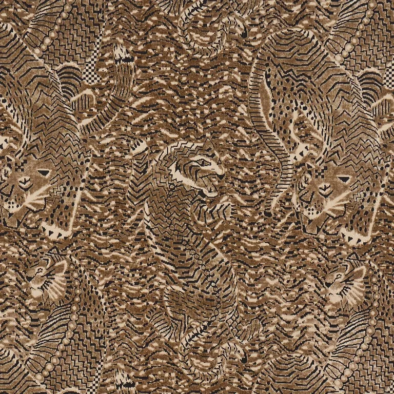 Schumacher 84831 Tigress Velvet Champagne fabric swatch