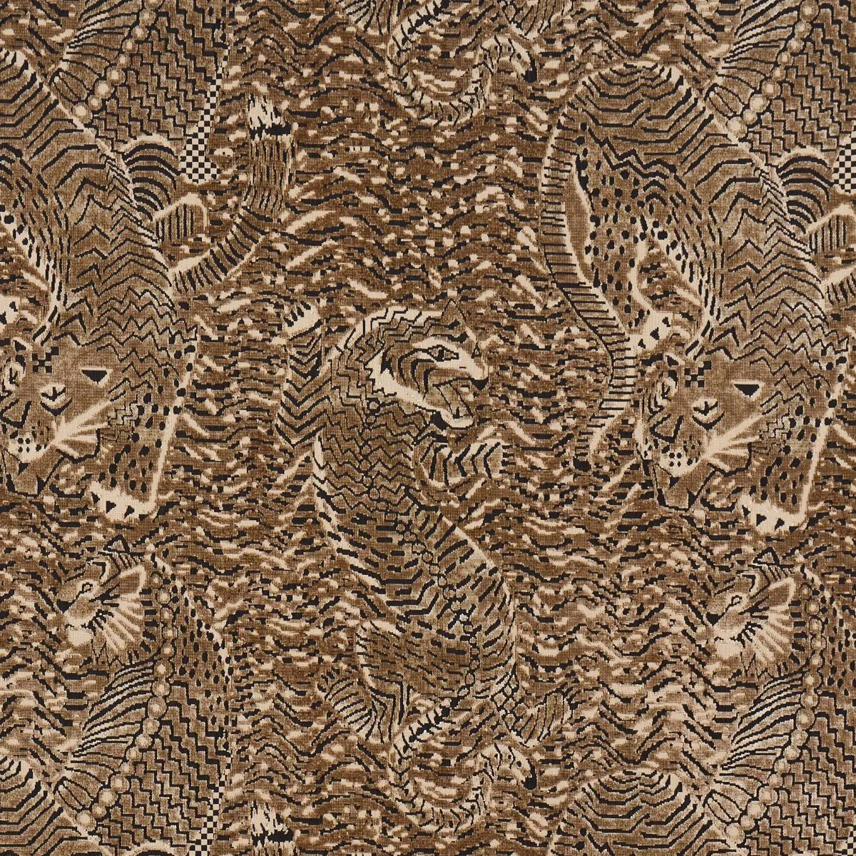 Schumacher 84831 Tigress Velvet Champagne fabric swatch