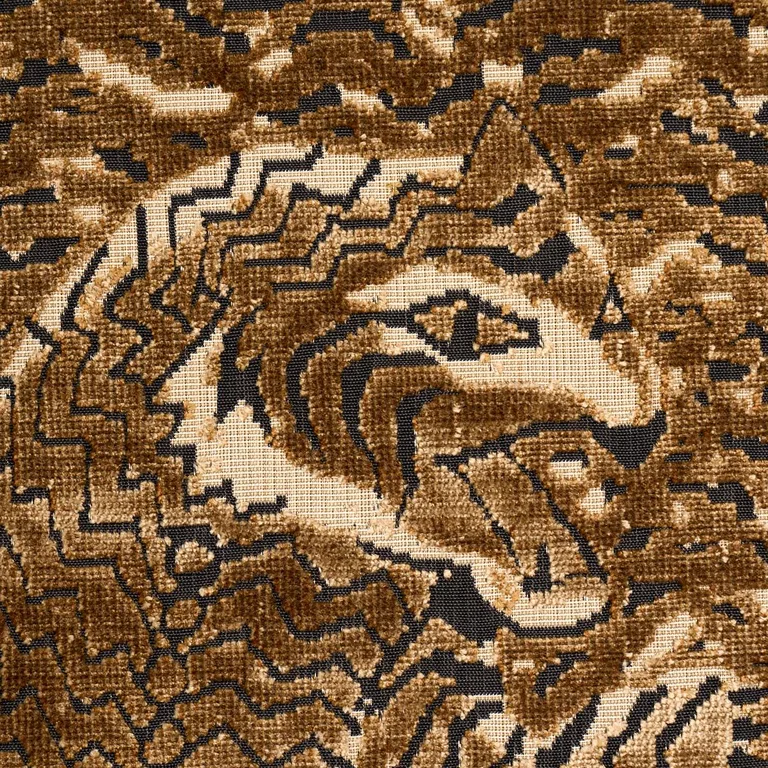 Schumacher 84830 Tigress Velvet Gold fabric swatch
