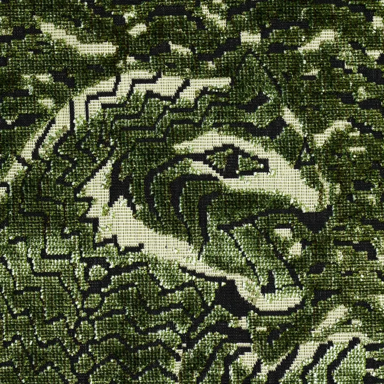 Schumacher 84832 Tigress Velvet Malachite fabric swatch