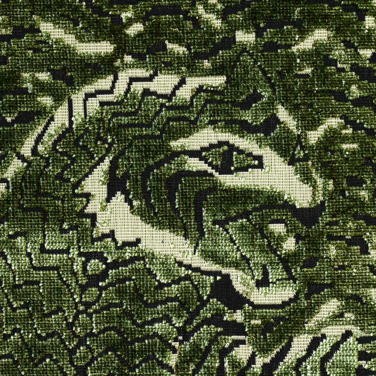 Schumacher 84832 Tigress Velvet Malachite fabric swatch