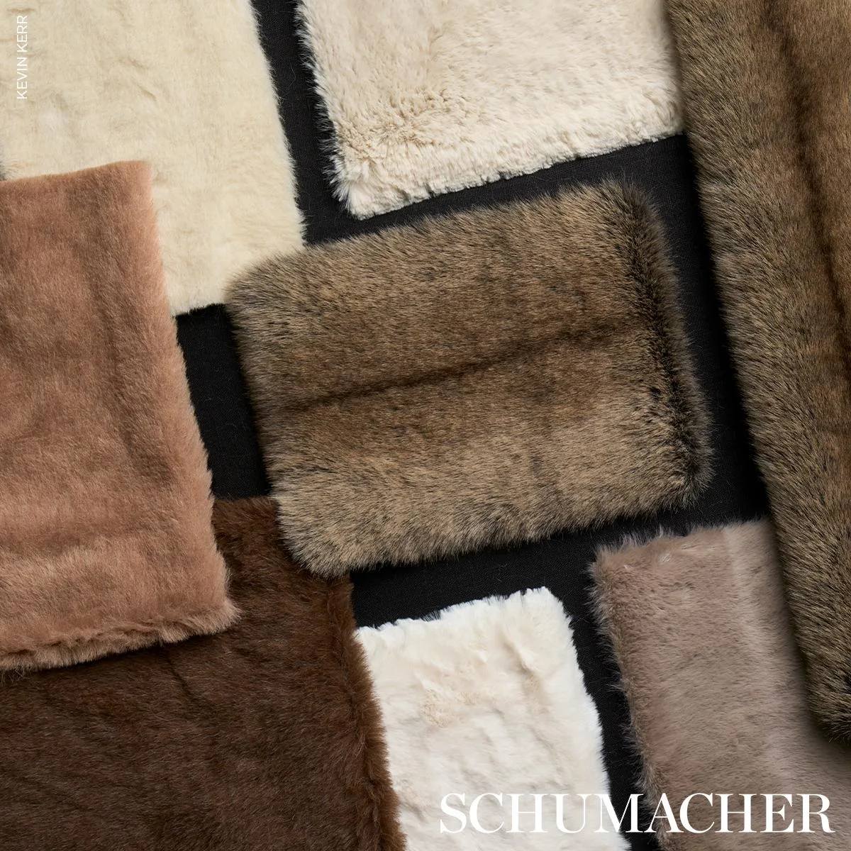 Schumacher 85362 Timberline Faux Fur Ivory fabric swatch