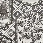 Schumacher 178570 Ting Ting Black fabric swatch