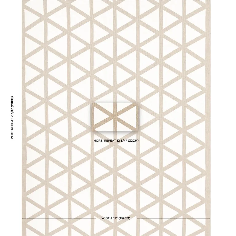 Schumacher 83460 Tipton Appliqué Flax fabric swatch