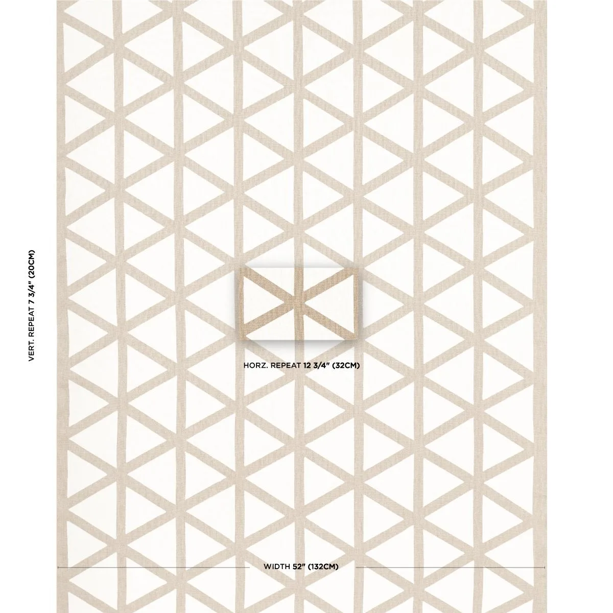 Schumacher 83460 Tipton Appliqué Flax fabric swatch