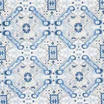 Schumacher 80601 Tiraz Velvet Indigo fabric swatch