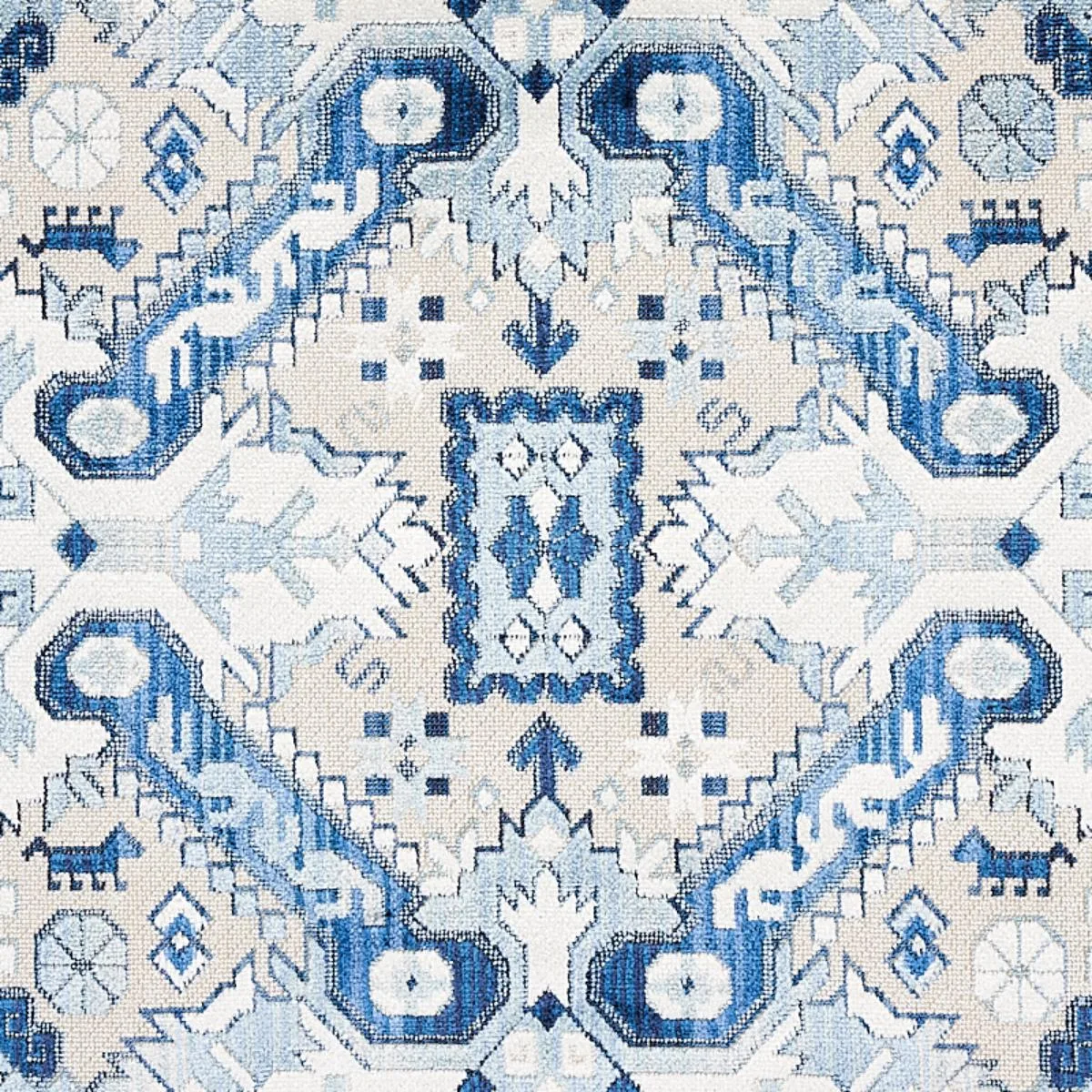 Schumacher 80601 Tiraz Velvet Indigo fabric swatch