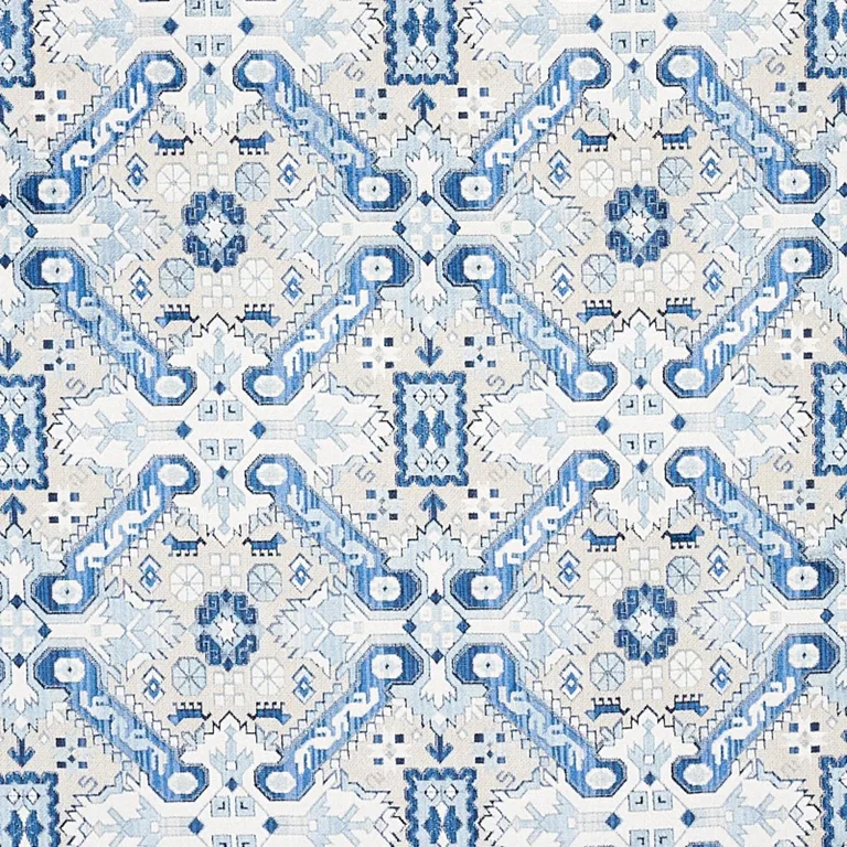 Schumacher 80601 Tiraz Velvet Indigo fabric swatch
