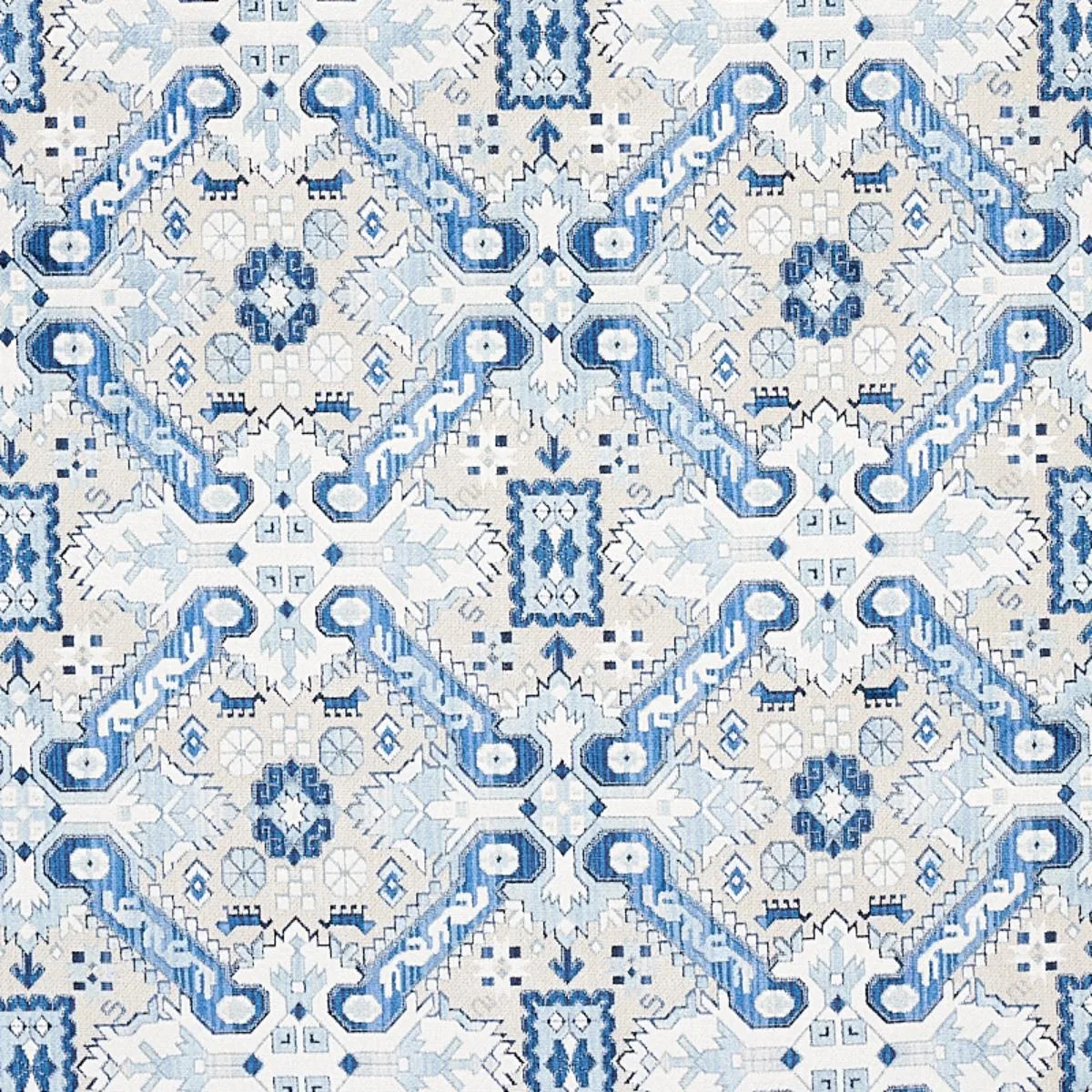 Schumacher 80601 Tiraz Velvet Indigo fabric swatch