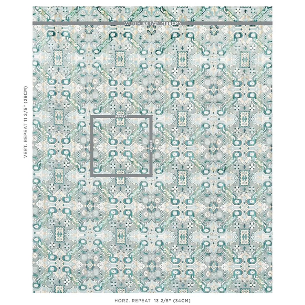 Schumacher 80603 Tiraz Velvet Peacock fabric swatch