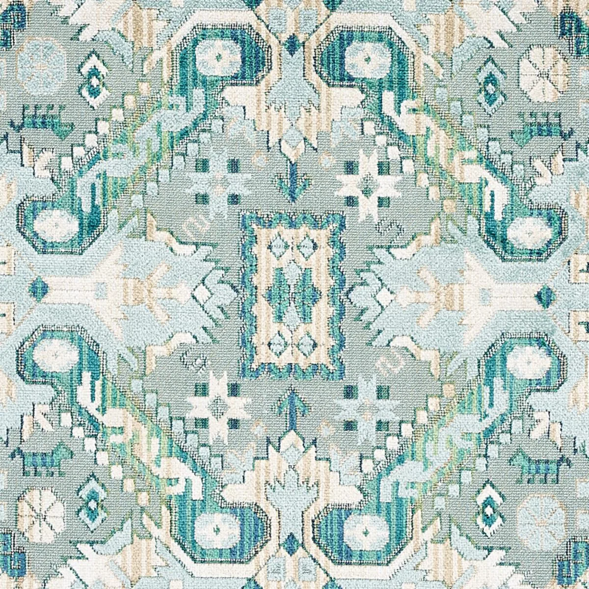 Schumacher 80603 Tiraz Velvet Peacock fabric swatch