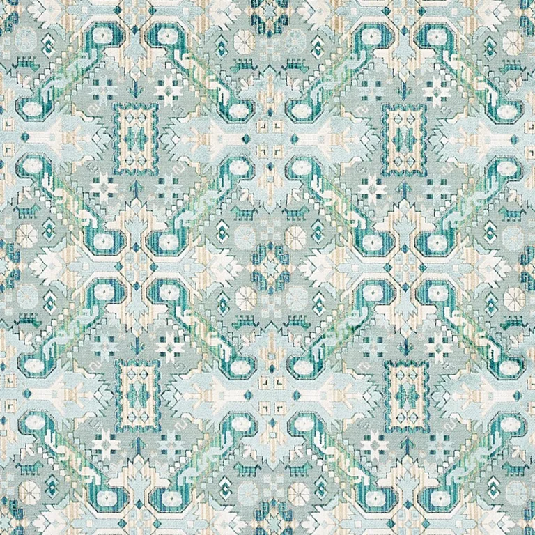 Schumacher 80603 Tiraz Velvet Peacock fabric swatch