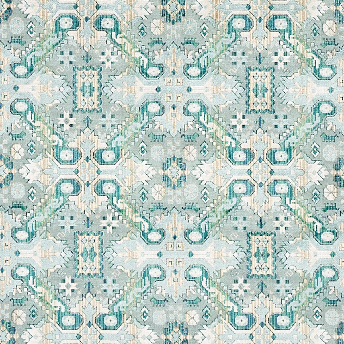 Schumacher 80603 Tiraz Velvet Peacock fabric swatch