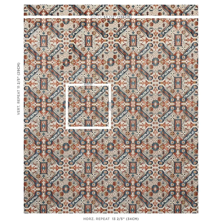 Schumacher 80600 Tiraz Velvet Spice fabric swatch