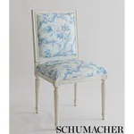 Schumacher 177400 Toile De Fleurs Delft fabric swatch
