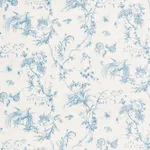 Schumacher 179570 Toile De La Prairie Blue fabric swatch