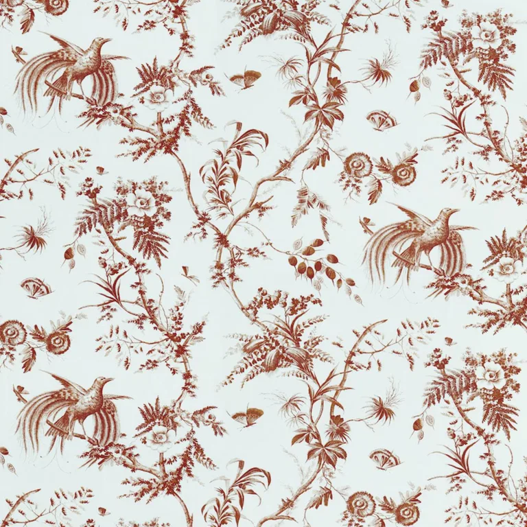 Schumacher 179572 Toile De La Prairie Brown fabric swatch
