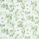 Schumacher 179571 Toile De La Prairie Green fabric swatch