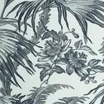 Schumacher 179511 Toile Tropique Black fabric swatch