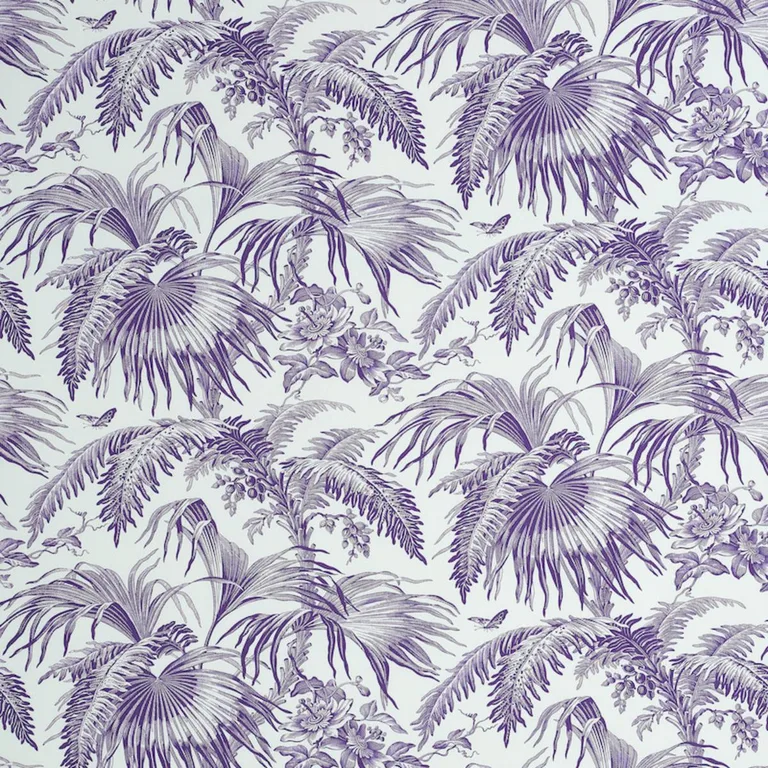Schumacher 179512 Toile Tropique Purple fabric swatch