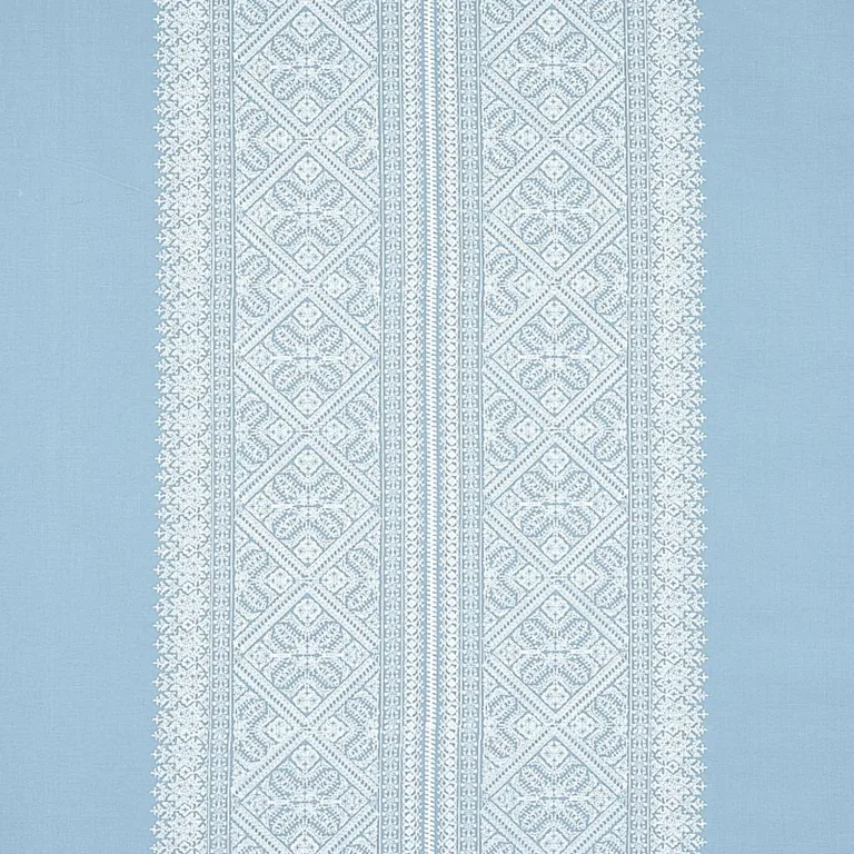 Schumacher 69733 Toledo Embroidery Chambray fabric swatch