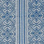 Schumacher 69734 Toledo Embroidery Navy fabric swatch