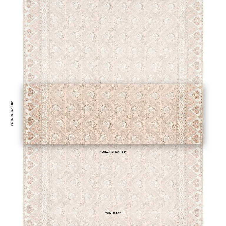 Schumacher 181343 Tombay Blush fabric swatch