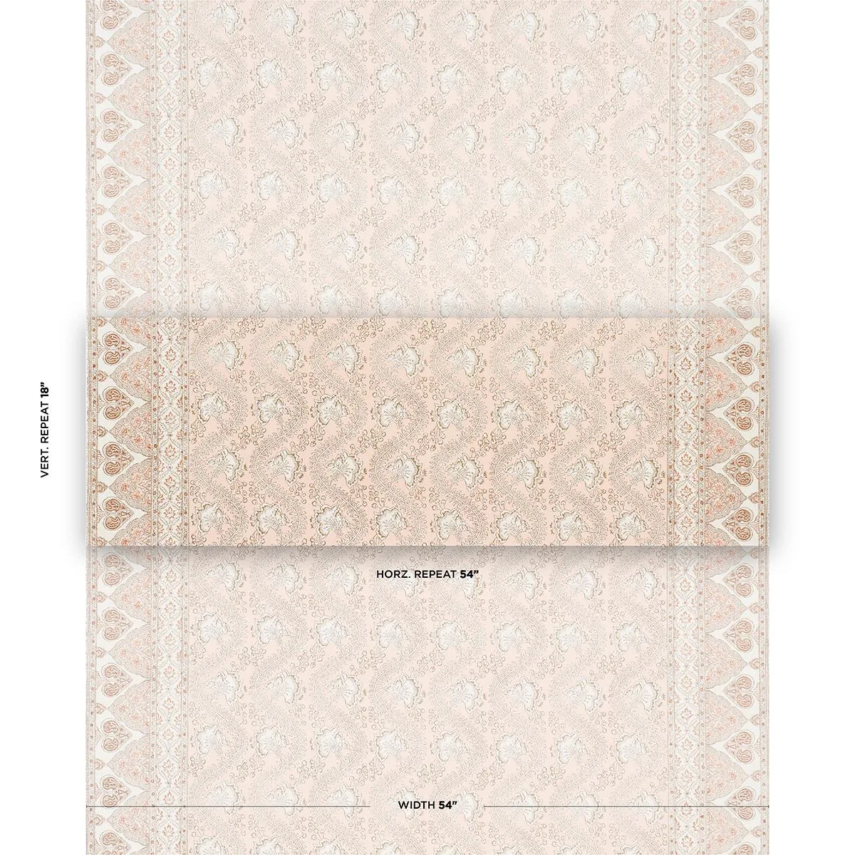 Schumacher 181343 Tombay Blush fabric swatch