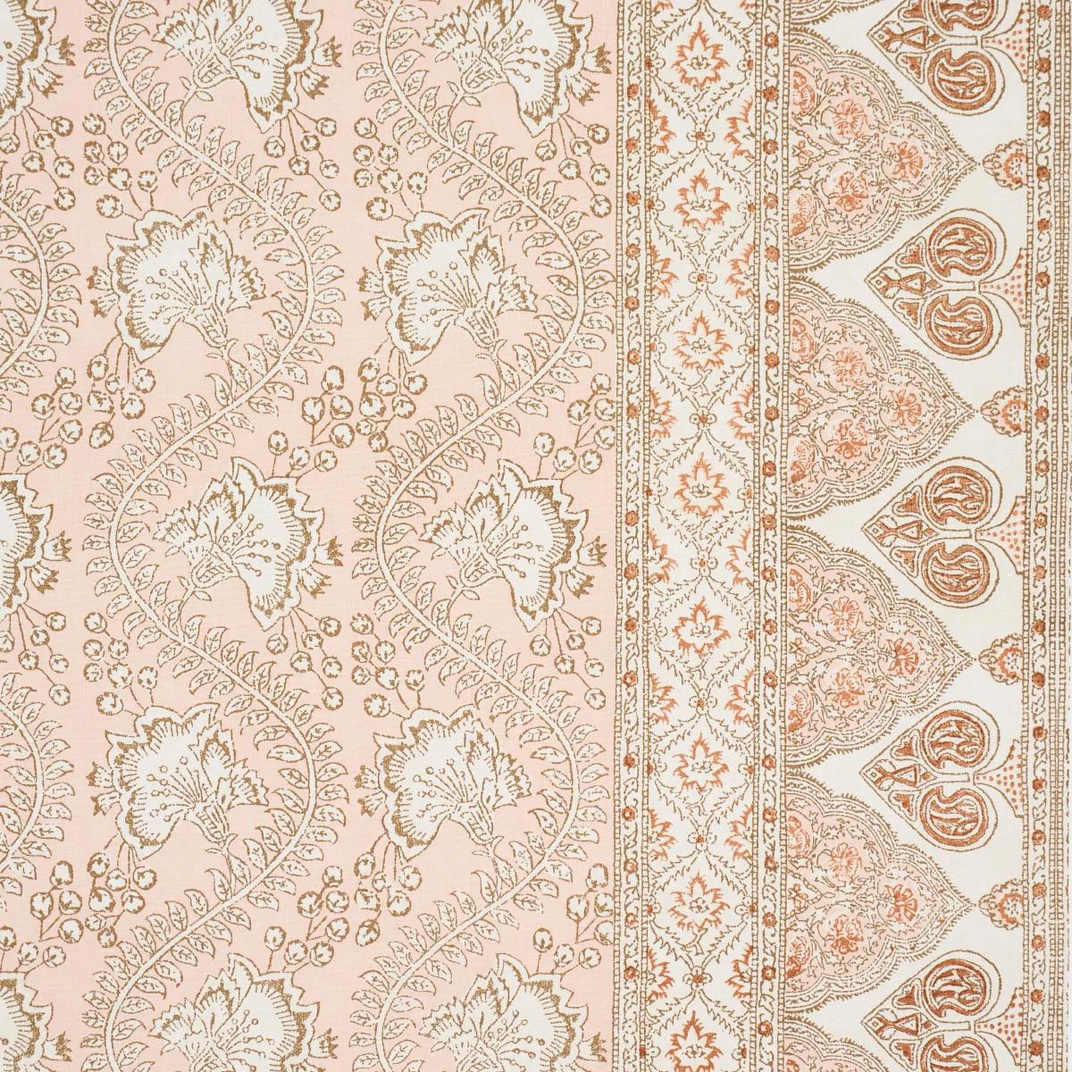 Schumacher 181343 Tombay Blush fabric swatch