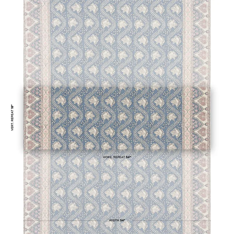 Schumacher 181340 Tombay Delft fabric swatch