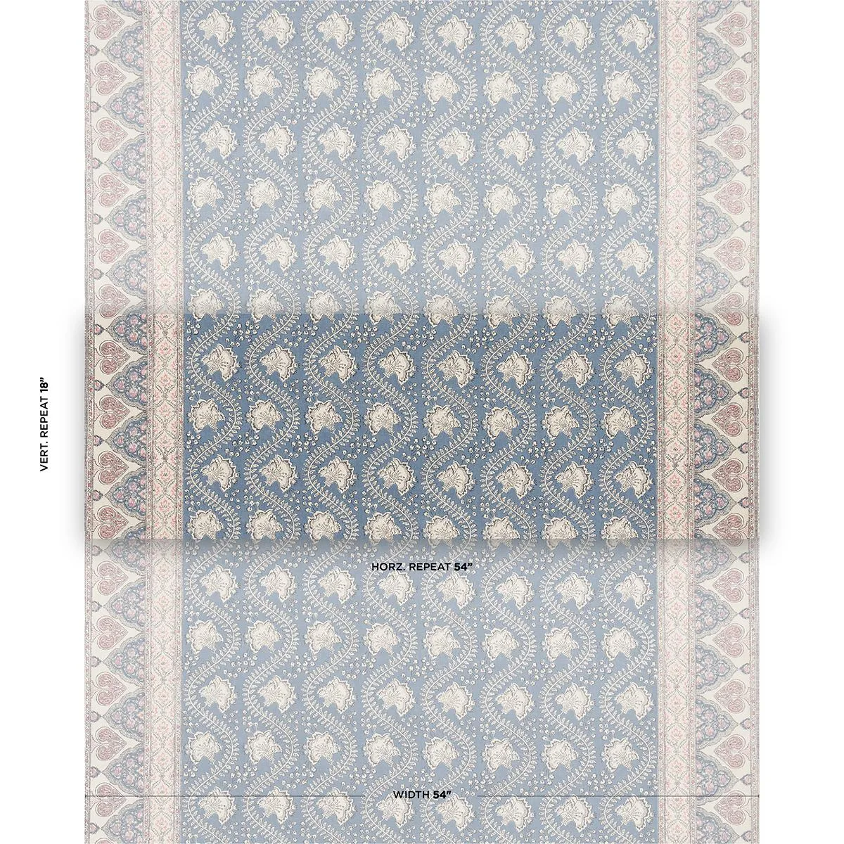 Schumacher 181340 Tombay Delft fabric swatch