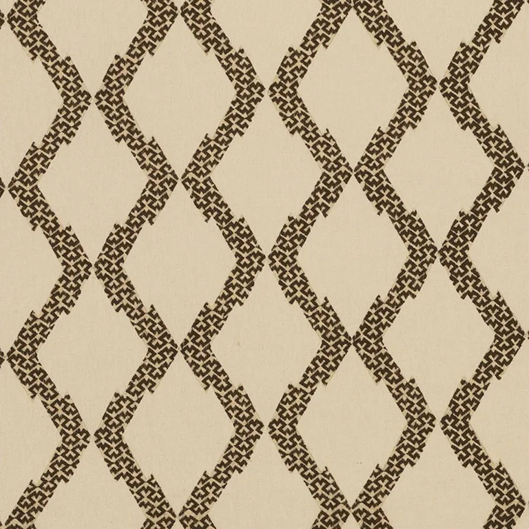 Schumacher 69990 Topi Appliqué Natural fabric swatch