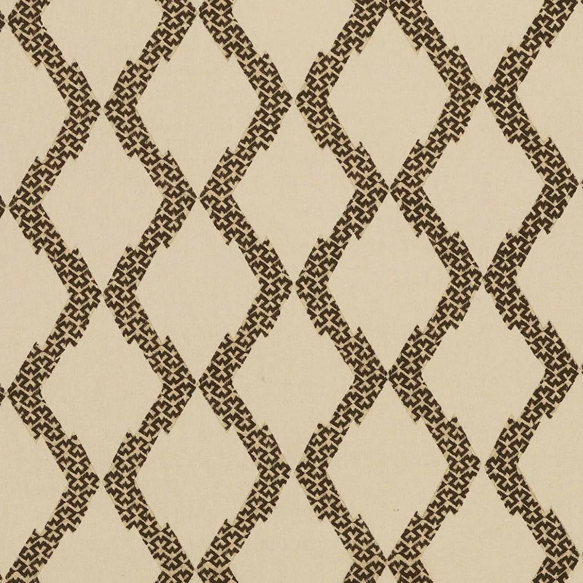 Schumacher 69990 Topi Appliqué Natural fabric swatch