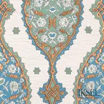 Schumacher RF202CR12 Topkapi By Iksel Blue & Green fabric swatch