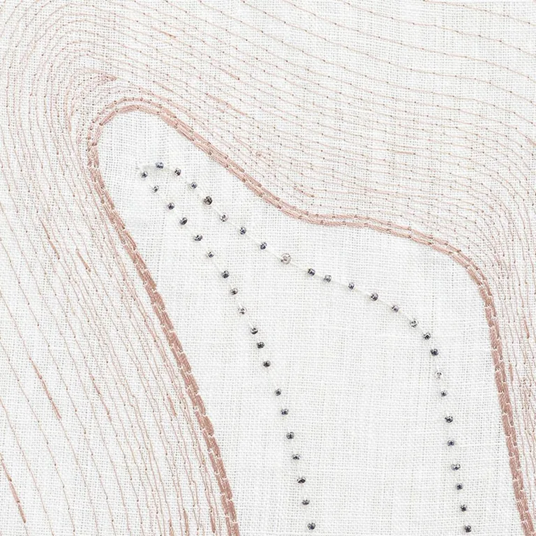 Schumacher 75900 Topo Beaded Sheer Blush fabric swatch